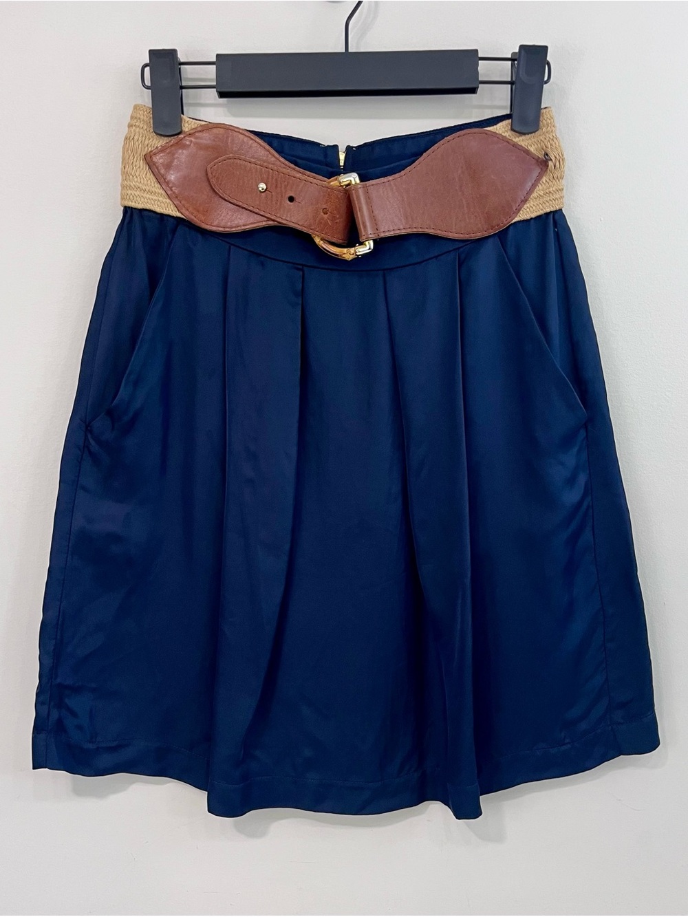 Twelfth Street by Cynthia Vincent Skirt with Leather Belt Size 2